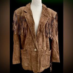 I00% Never Worn Leather Vintage Winlit Western Cowgirl Fringe Jacket